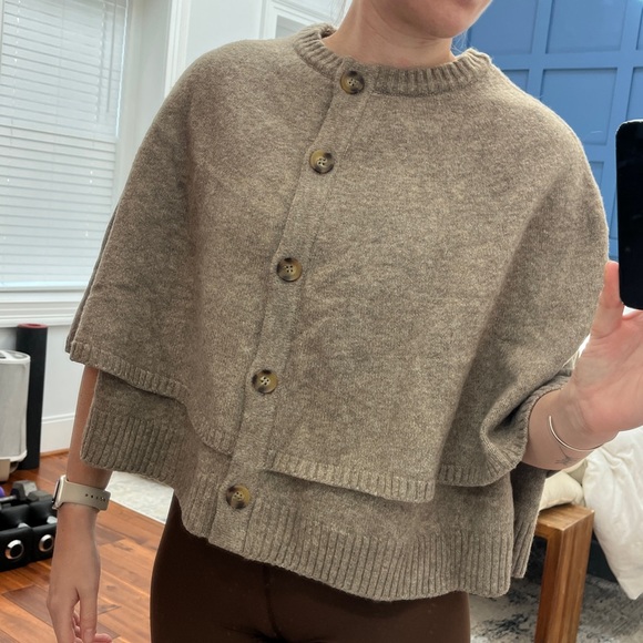 Zara camel knit cape - Picture 4 of 4